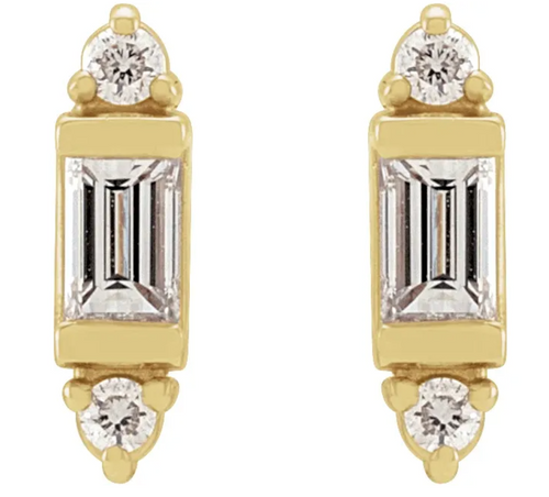 Diamond Bar Earring