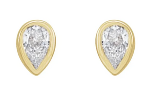 Pear Bezel-Set Earring