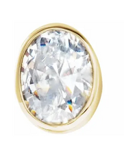 Load image into Gallery viewer, Oval Diamond Bezel-Set Earring