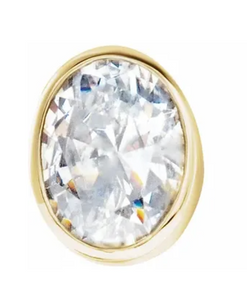 Oval Diamond Bezel-Set Earring