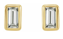 Load image into Gallery viewer, Petite Baguette Diamond Bezel-Set Earring