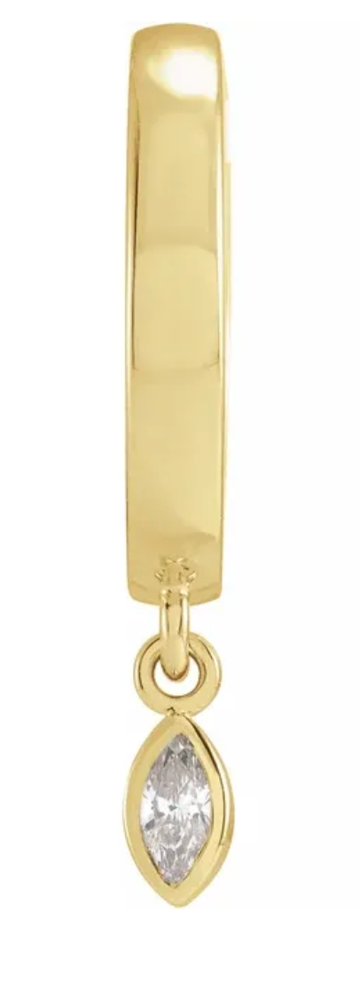 Marquise Diamond Hinged Hoop Earring