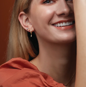 Marquise Diamond Hinged Hoop Earring