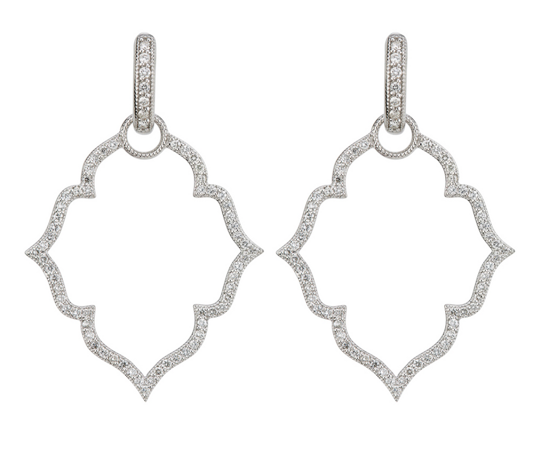 Michelle Flower Pave Earring Charm Frames