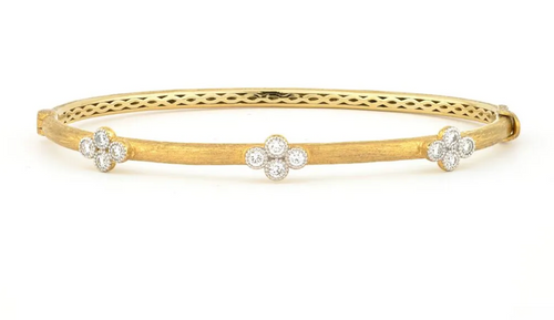 Provence Bangle with Three Diamond Quads