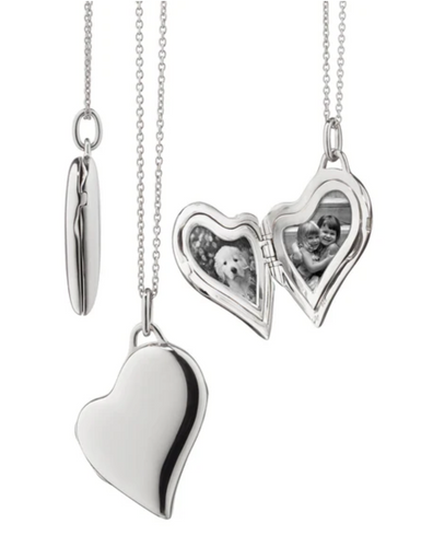 SLIM STERLING SILVER HEART LOCKET NECKLACE