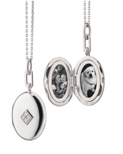 Load image into Gallery viewer, DIAMOND STERLING SILVER OVAL LOCKET NECKLACE