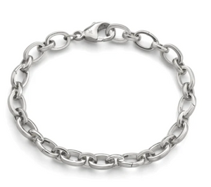 "AUDREY" LINK CHARM BRACELET IN STERLING SILVER