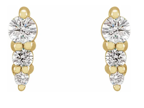 Diamond Graduated Bar Earring