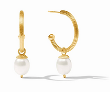 Load image into Gallery viewer, Sanibel Pearl Hoop &amp; Charm Earring