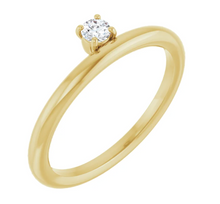 Load image into Gallery viewer, 14K Yellow 1/10 CT Natural Diamond Stackable Ring