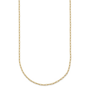 14K Polished 1.4mm Solid Flat Oval Link 16 Inch Chain