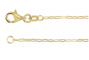 14K Yellow 1.25 mm Paperclip-Style 7" Bracelet