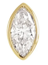 Load image into Gallery viewer, 1/6 CTW Marquise Diamond Solitaire Bezel-Set Earring