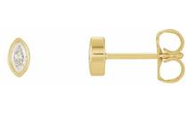Load image into Gallery viewer, 1/6 CTW Marquise Diamond Solitaire Bezel-Set Earring