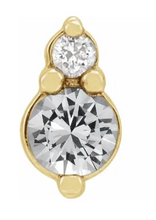 Load image into Gallery viewer, White Sapphire &amp; .03 CTW Diamond Earring