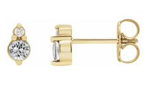 Load image into Gallery viewer, White Sapphire &amp; .03 CTW Diamond Earring