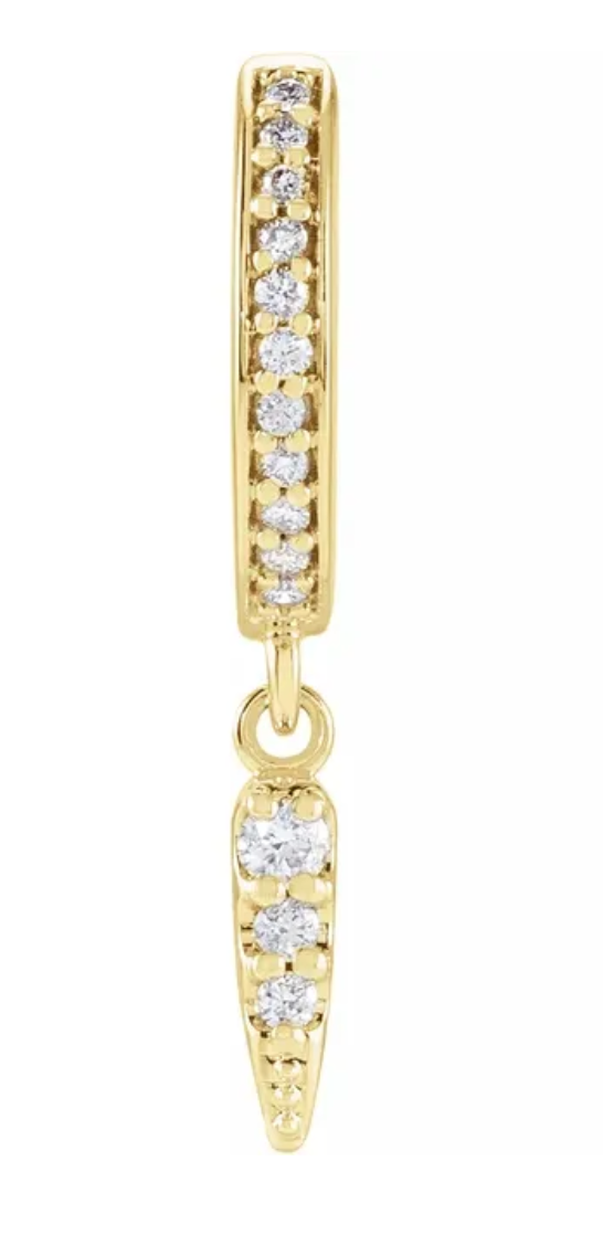 1/5 CTW Diamond Hinged Hoop Spike Earring