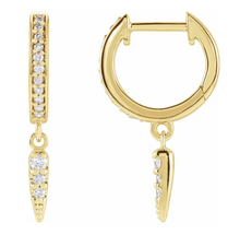 Load image into Gallery viewer, 1/5 CTW Diamond Hinged Hoop Spike Earring