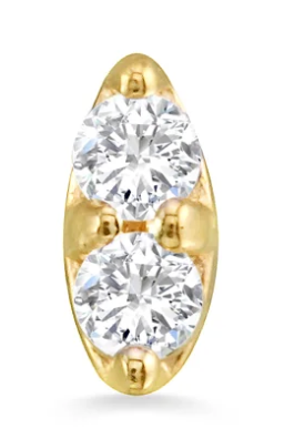 Tiny Prong Set Marquise Flat Back Stud