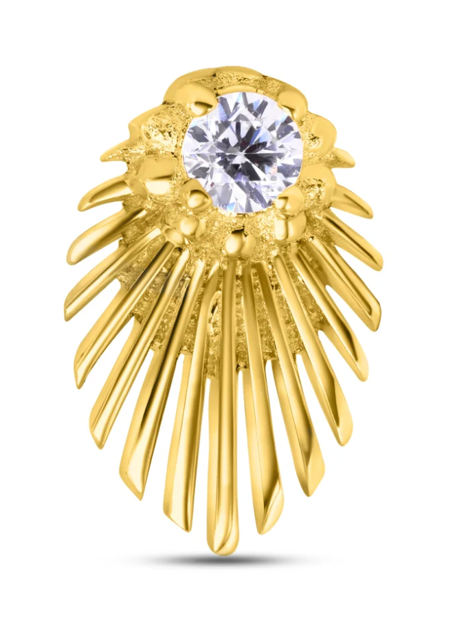 Gemmed Light Beam Flat Back Stud