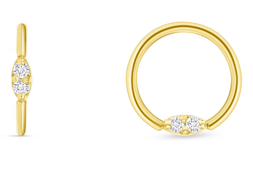 Prong Set Marquise Seamless Hoop