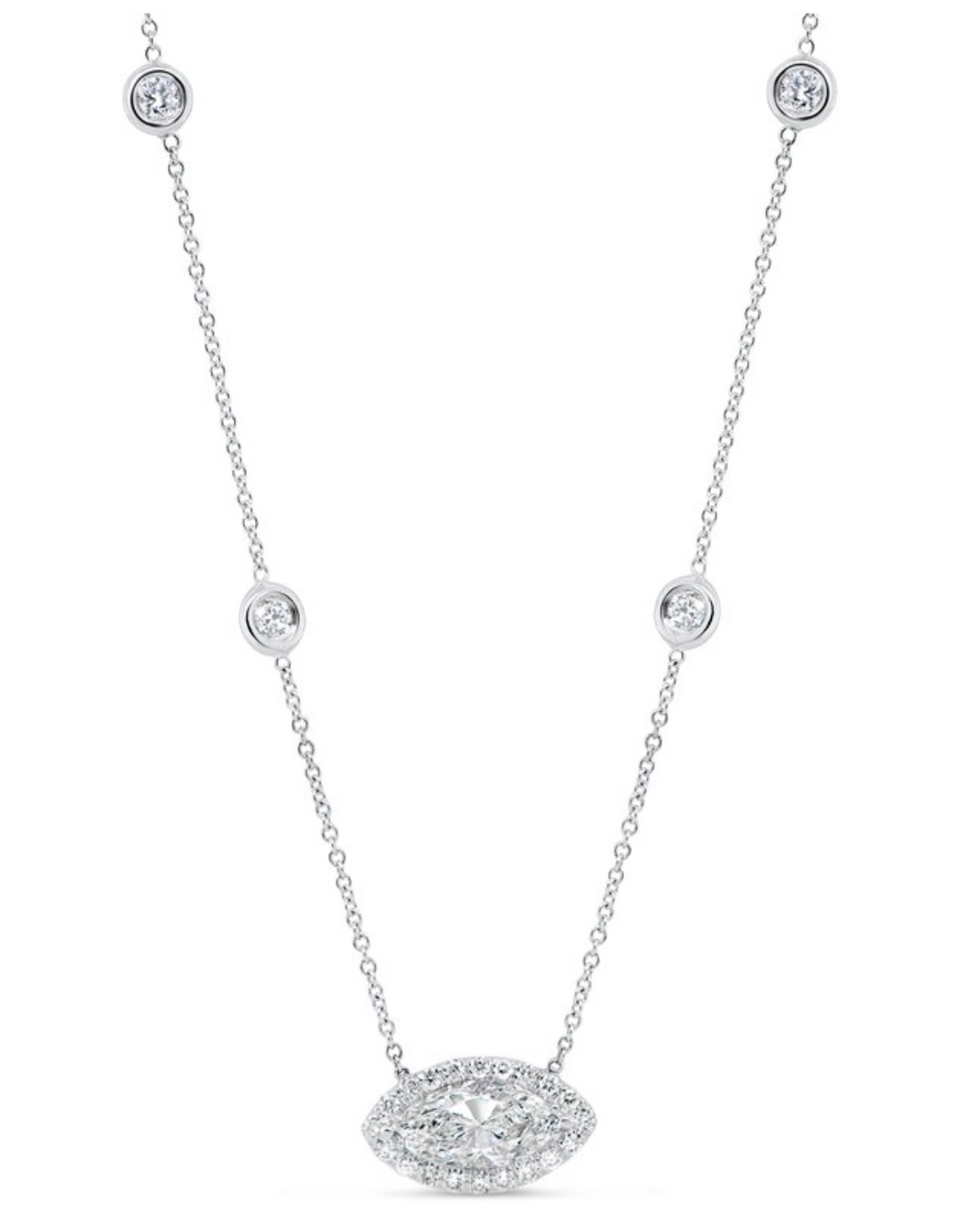 Uneek Sweet-Pea Collection Halo Engagement Pendant