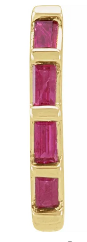 Natural Ruby Huggie Earring