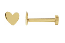 Load image into Gallery viewer, Asymmetrical Heart Flat Back Earring