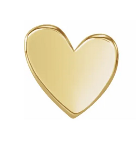 Asymmetrical Heart Flat Back Earring