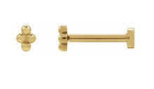 Load image into Gallery viewer, 4 Bead Flat Back Stud Earring
