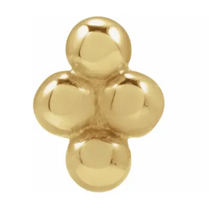 4 Bead Flat Back Stud Earring