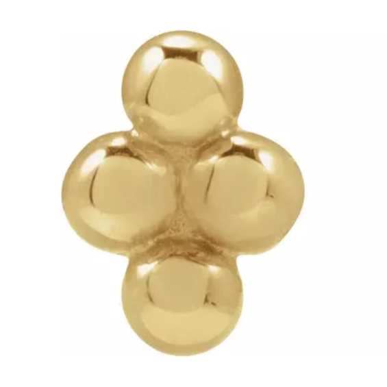 4 Bead Flat Back Stud Earring