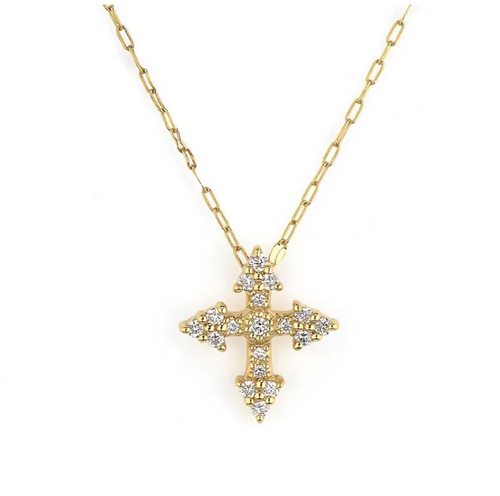 Provence Champagne Tiny Cross Necklace