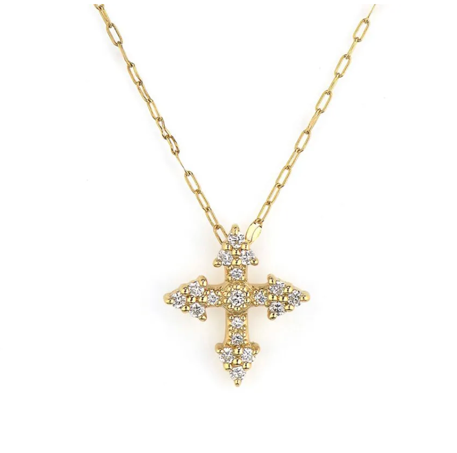 Provence Champagne Tiny Cross Necklace