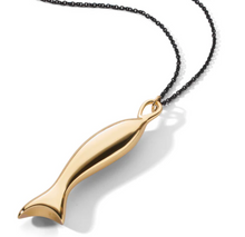 Load image into Gallery viewer, Fish &quot;Perseverance&quot; 18K Gold Charm Necklace