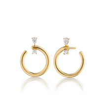 Load image into Gallery viewer, Midi &quot;Galaxy Wrap Hoop&quot; Earrings with Diamonds