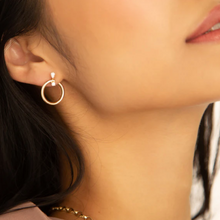 Load image into Gallery viewer, Midi &quot;Galaxy Wrap Hoop&quot; Earrings with Diamonds