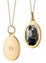 Load image into Gallery viewer, Oval Half Locket with Diamond