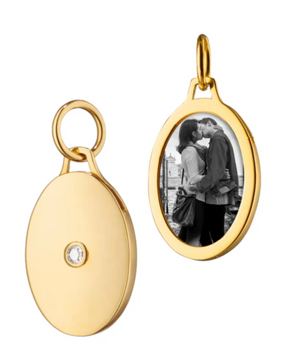 Oval Half Locket with Diamond