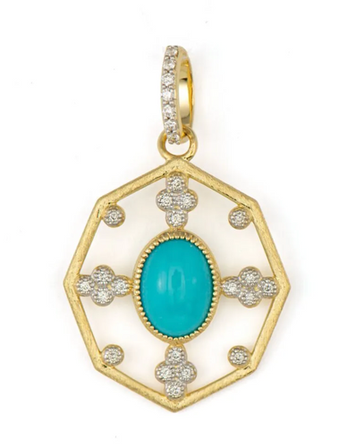 Provence Turquoise and Floating White Diamond Pendant