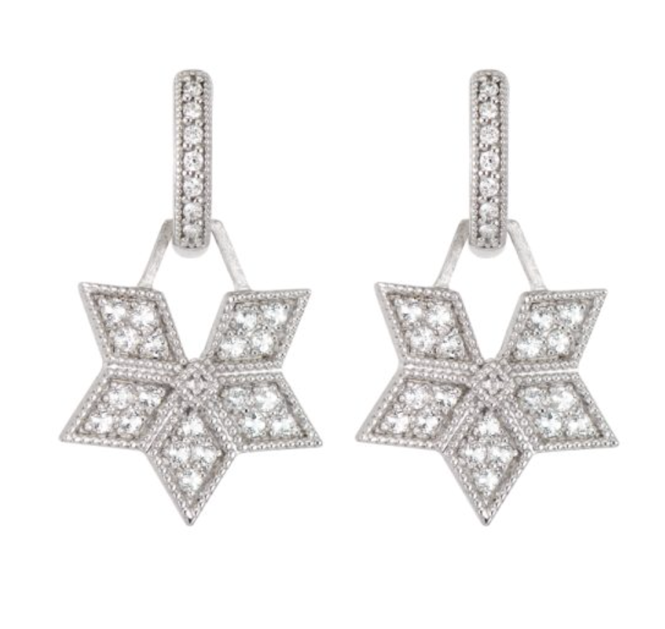 Sterling Silver Five-Point Open Flower Earring Charm
