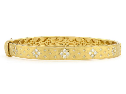 MOROCCAN THICK FLOWER BRUSHED Bangle