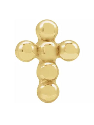 Beaded Cross Flat Back Stud Earring