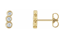 Load image into Gallery viewer, Bezel Set Natural Diamond Petite Ear Climber