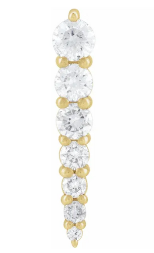 Natural Diamond Graduated Bar Earring
