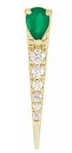 Load image into Gallery viewer, Natural Emerald &amp; Natural Diamond Spike Earring