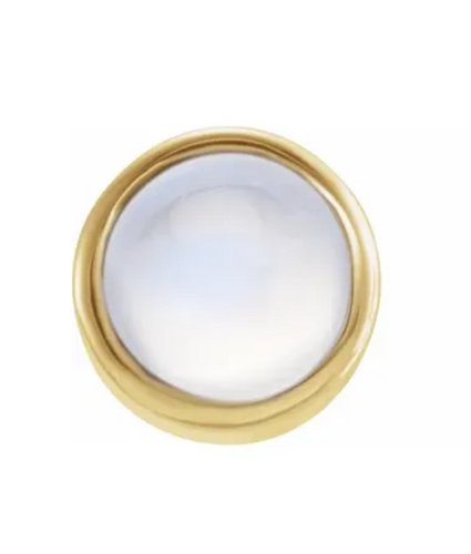 Natural Rainbow Moonstone Bezel-Set Earring