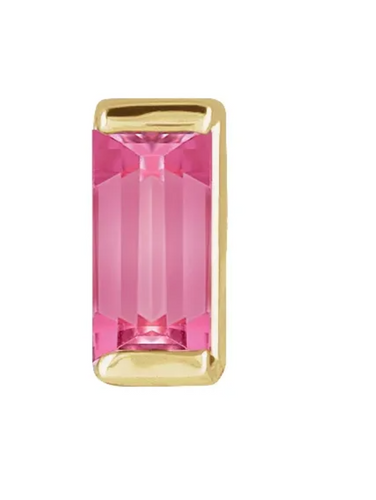 Natural Pink Tourmaline Baguette Earring