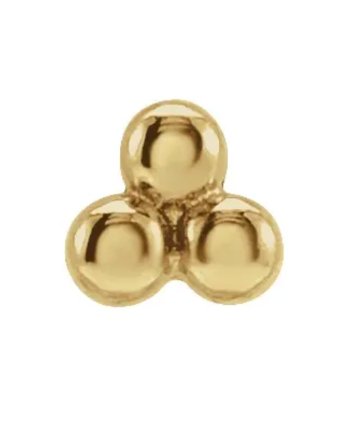 Tiny 3 Bead Flat Back Earring